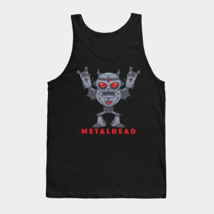 Metalhead - Heavy Metal Robot Devil - With Text Tank Top